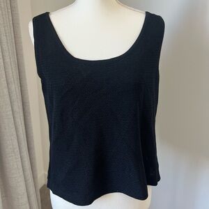 St. John Black Sleeveless Tank Top
